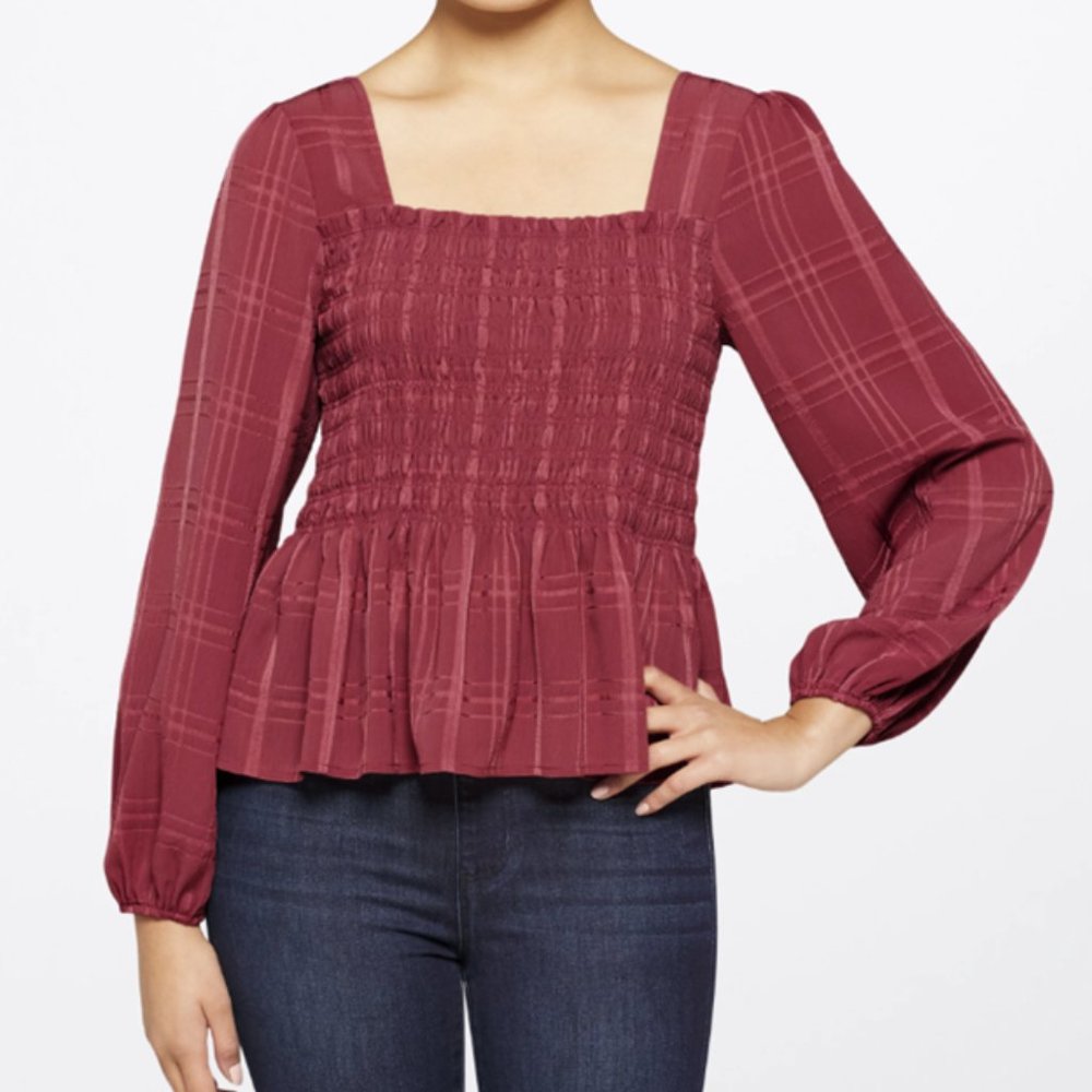Large Lush Peplum Blouse in Pink